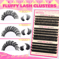 FANXITON lash clusters 80D 12mm adds subtle lift for everyday wear