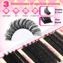 FANXITON lash clusters 80D 14mm enhances outer corners for more definition