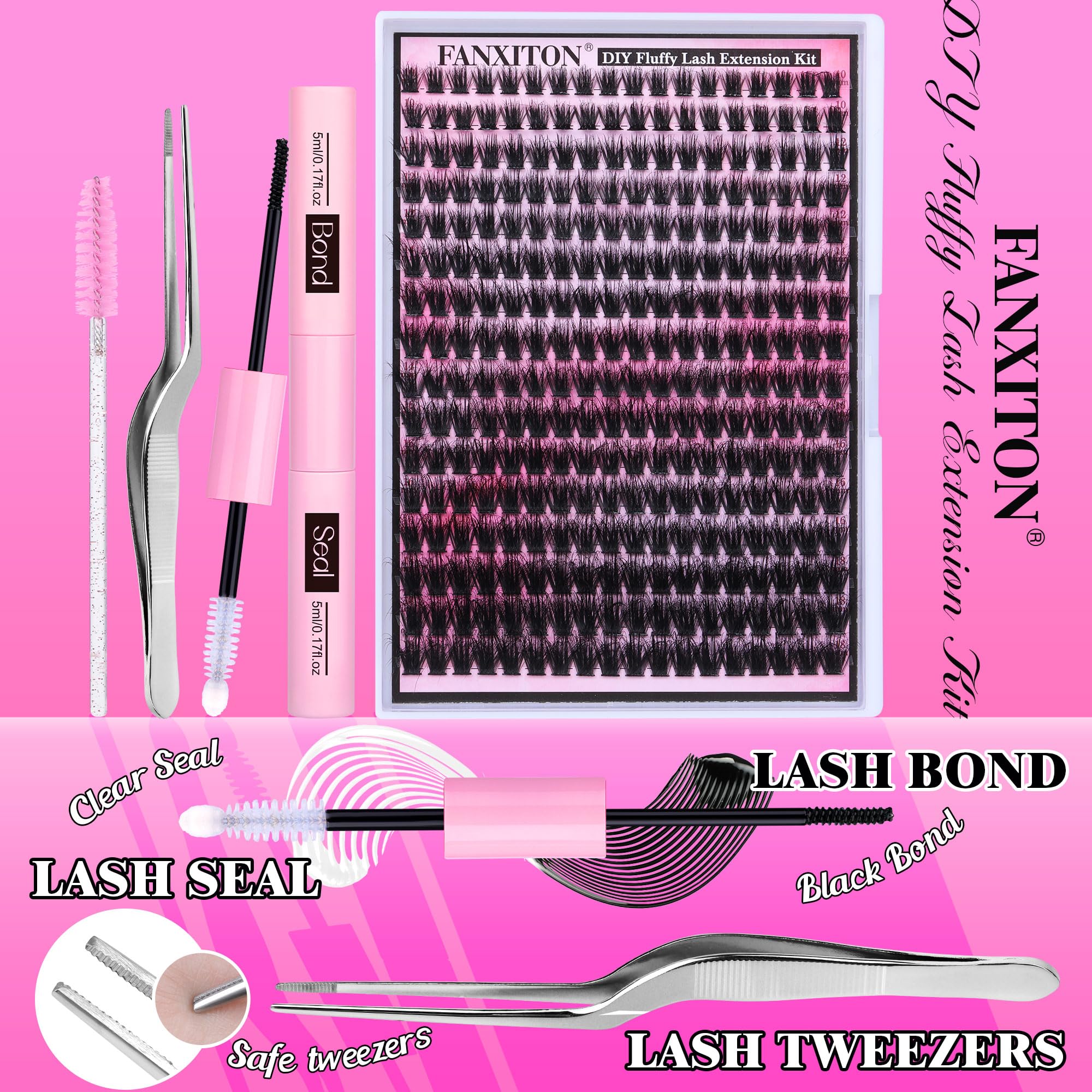 FANXITON safe non-sharp eyelash tweezers for beginner use
