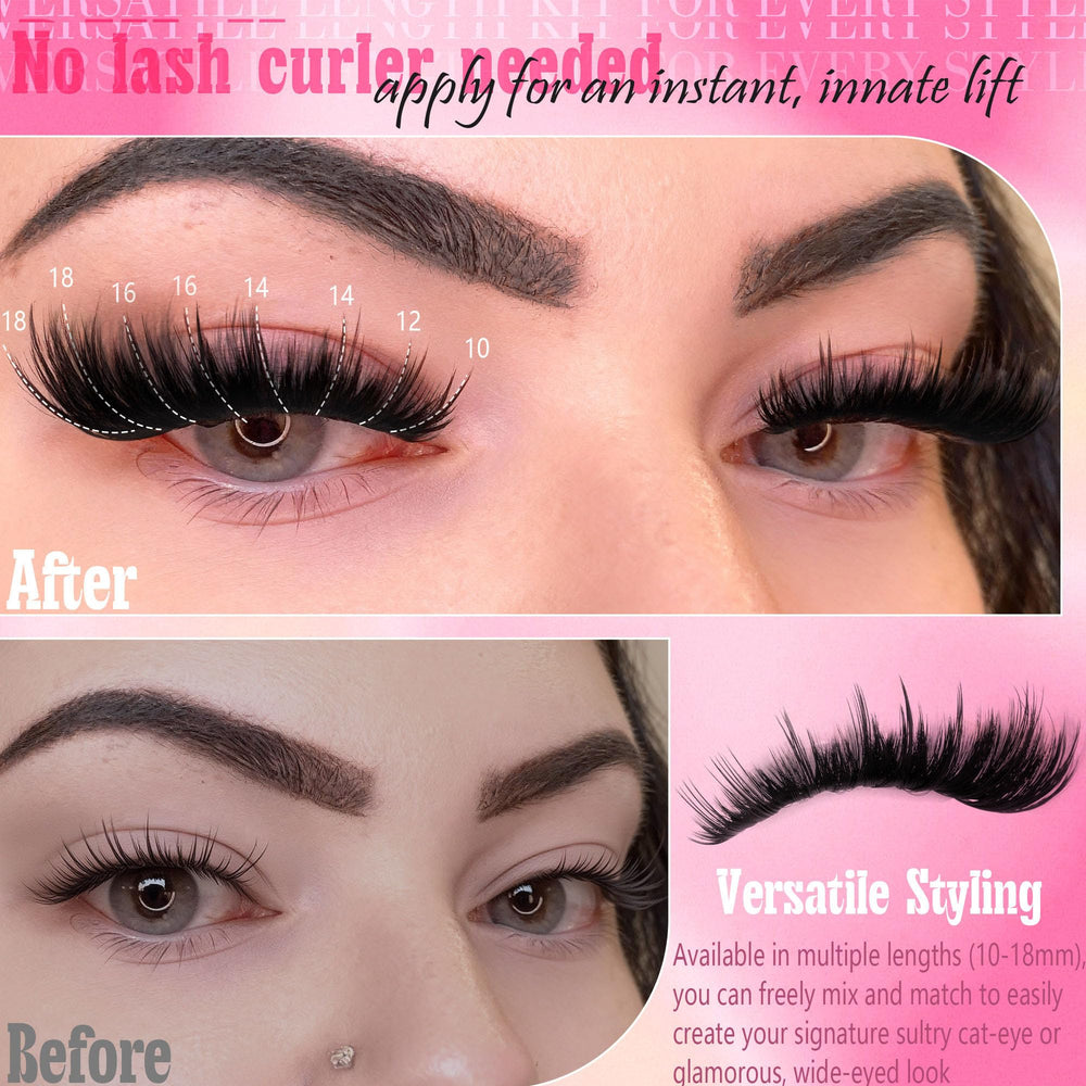 FANXITON Volume Lash Clusters in 16mm for bold wispy volume