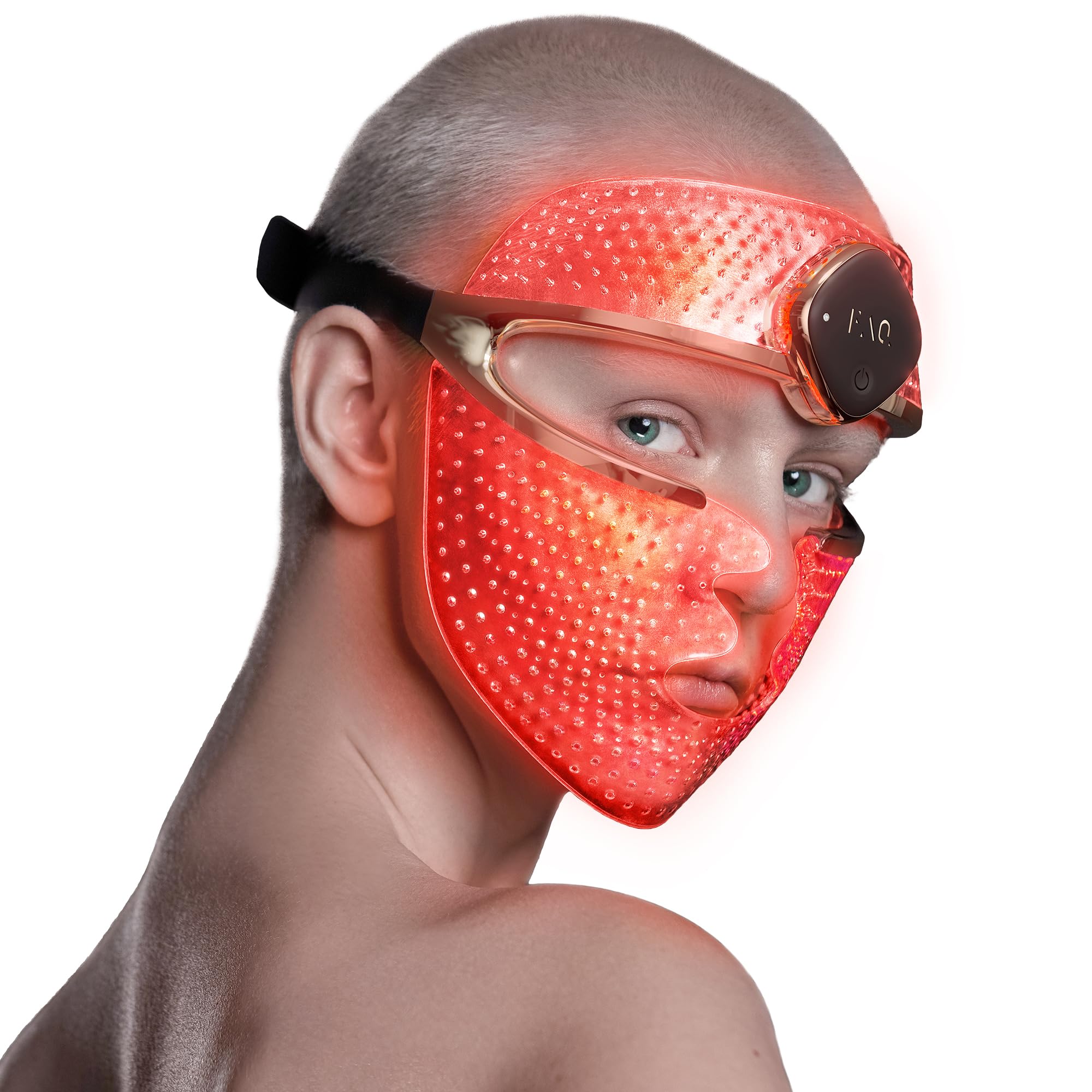 FAQ Advanced 7 LED Lights Face Mask for at-home skincare with even coverage.