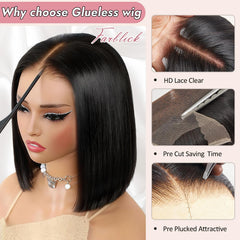 Farblick Bob Wig pre-pulled and pre-cut hair for easy styling.