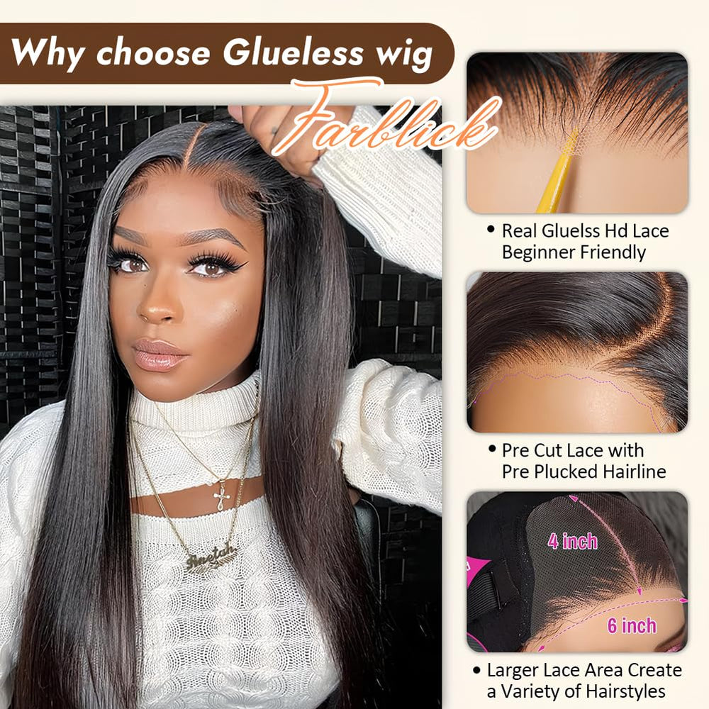 Farblick wig hairline close-up showing pre plucked edge for natural look