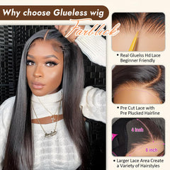 Farblick wig hairline close-up showing pre plucked edge for natural look