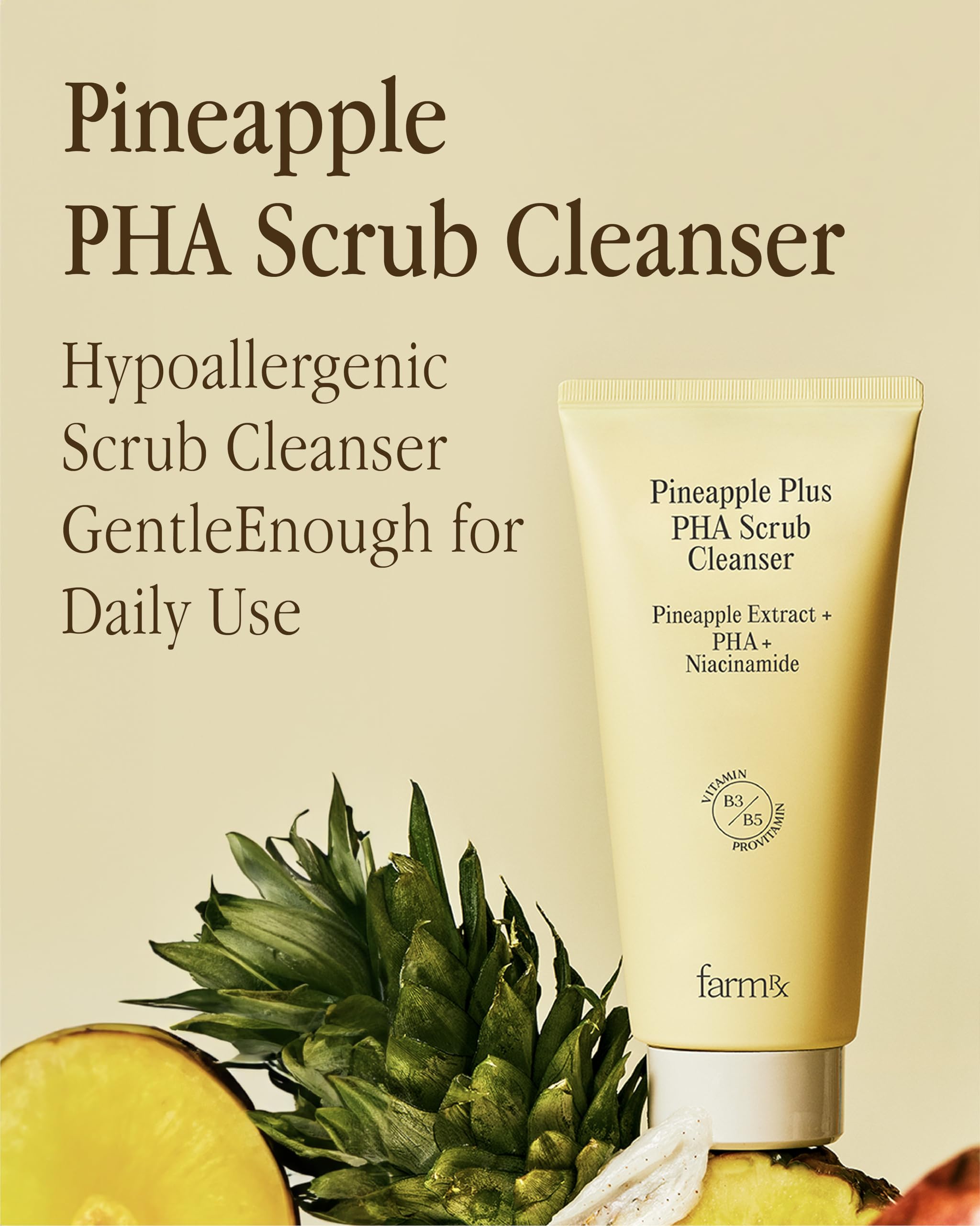 Apricot seed beads of Farm RX cleanser for gentle exfoliation on skin
