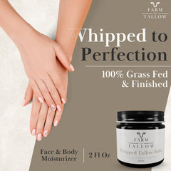 Farm to Tallow moisturizer texture close-up emphasizes light cooling aroma