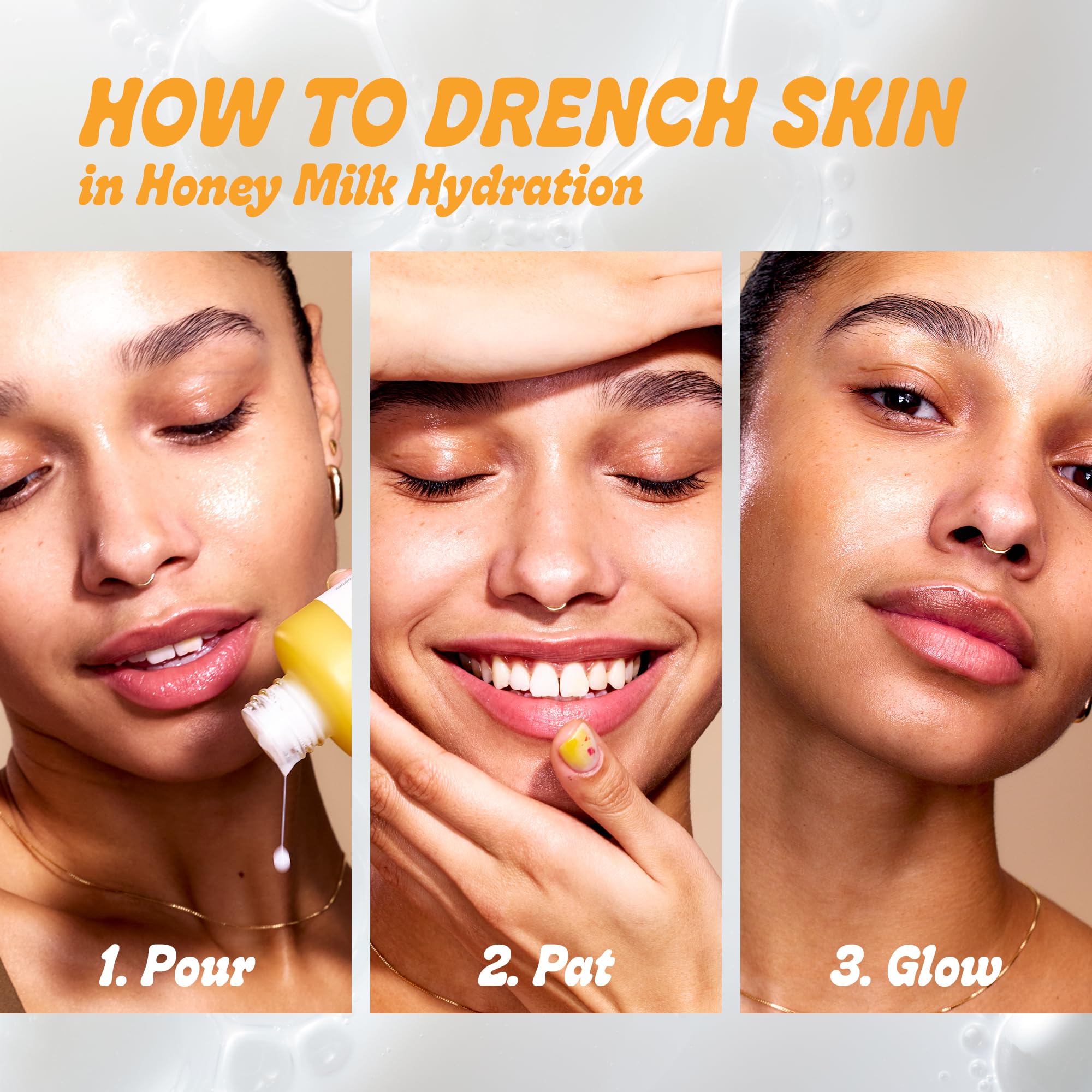 Farmacy Hydrating Essence three-shake application on face, neck, and décolleté.
