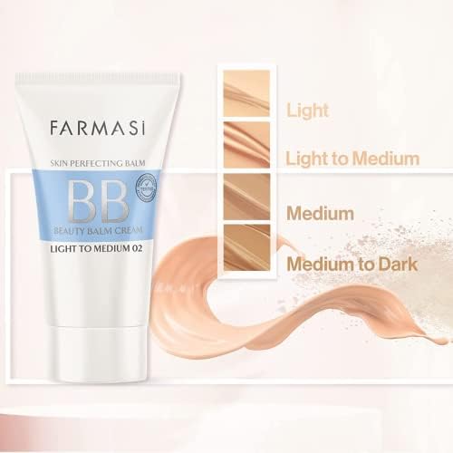 FARMASi BB Cream shade 02 swatches show light-to-medium match.