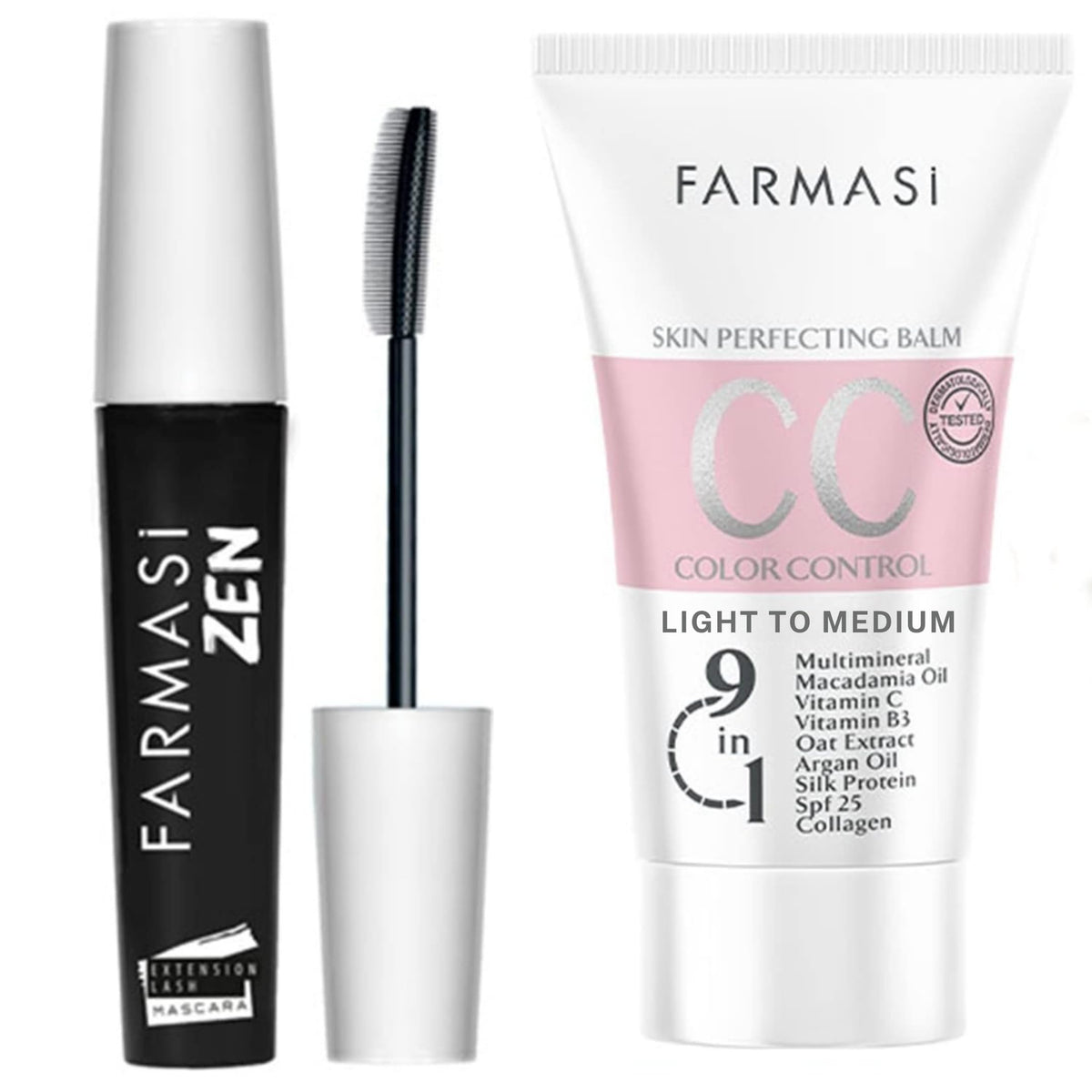 Farmasi CC Cream 9-in-1 bottle with light to medium shade for natural radiance