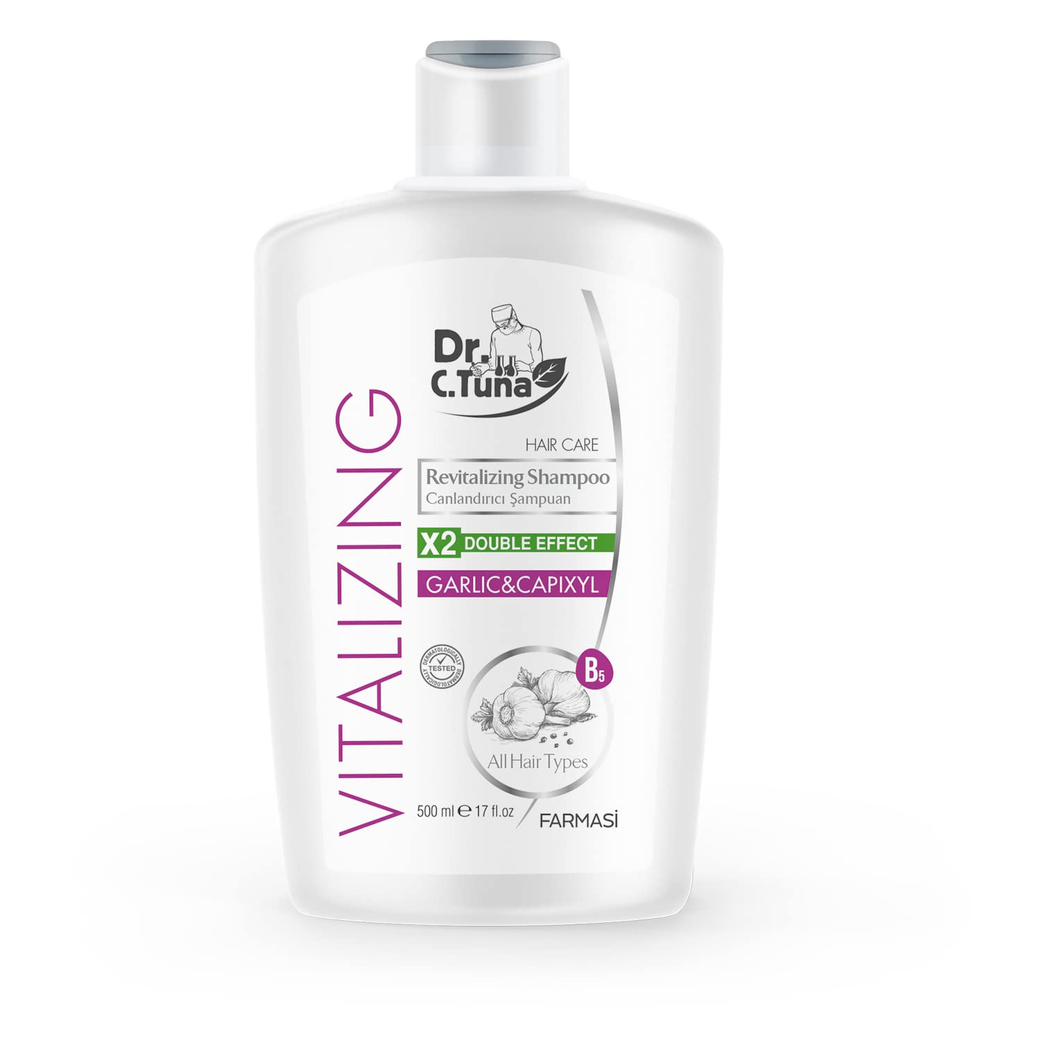 FARMASI Dr. C. Tuna garlic hair mask pack for nourished, shiny hair