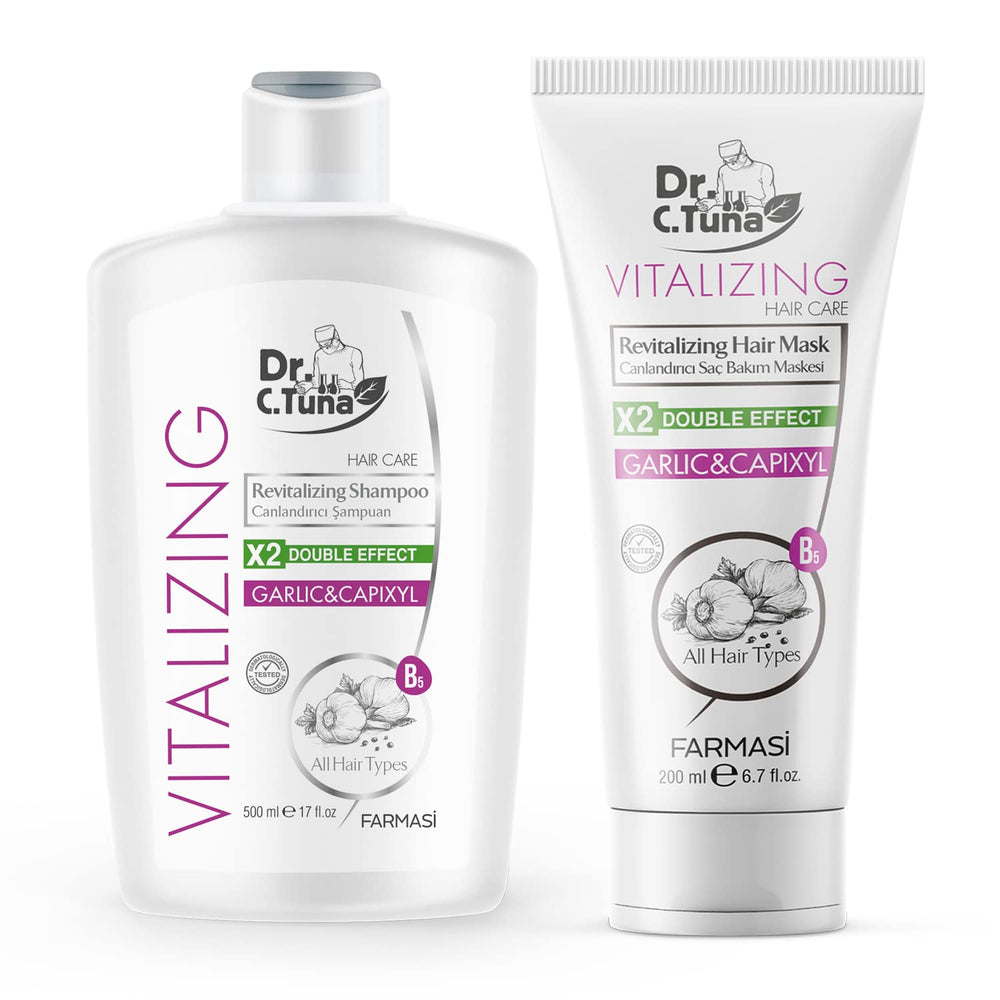 FARMASI Dr. C. Tuna garlic shampoo bottle with Capixyl for stronger hair