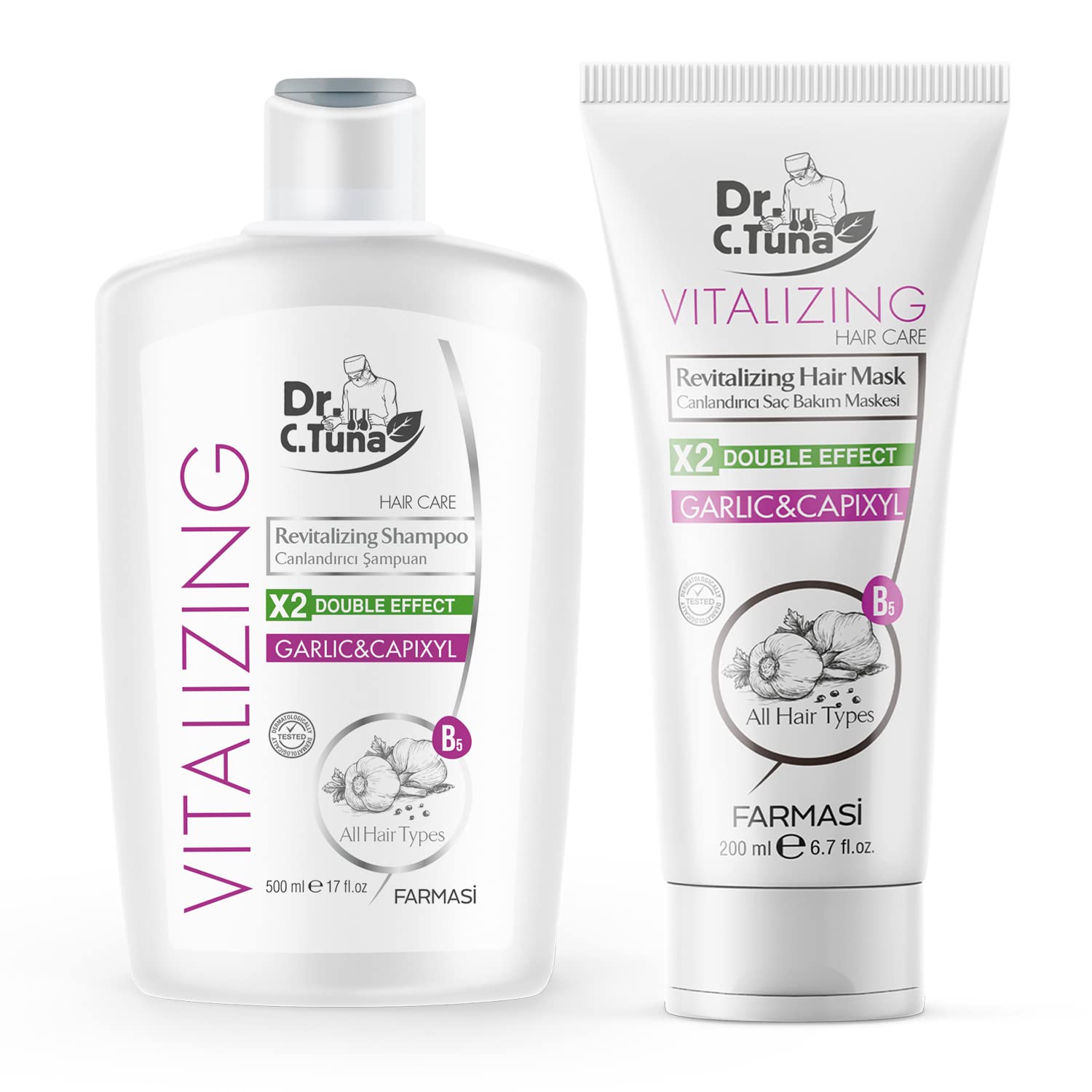FARMASI Dr. C. Tuna nourishing formula shown for daily hair care
