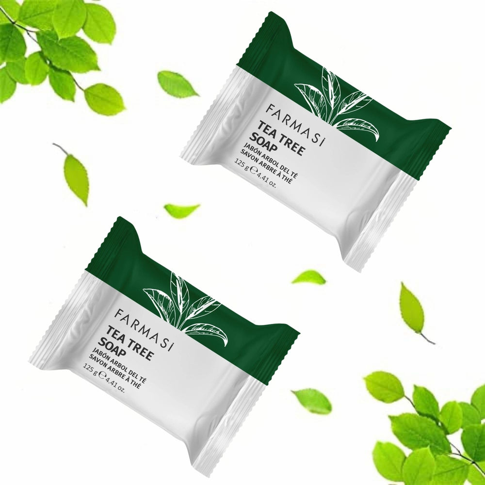 FARMASi Dr. C. Tuna Tea Tree Soap pack front highlighting convenient single bar.