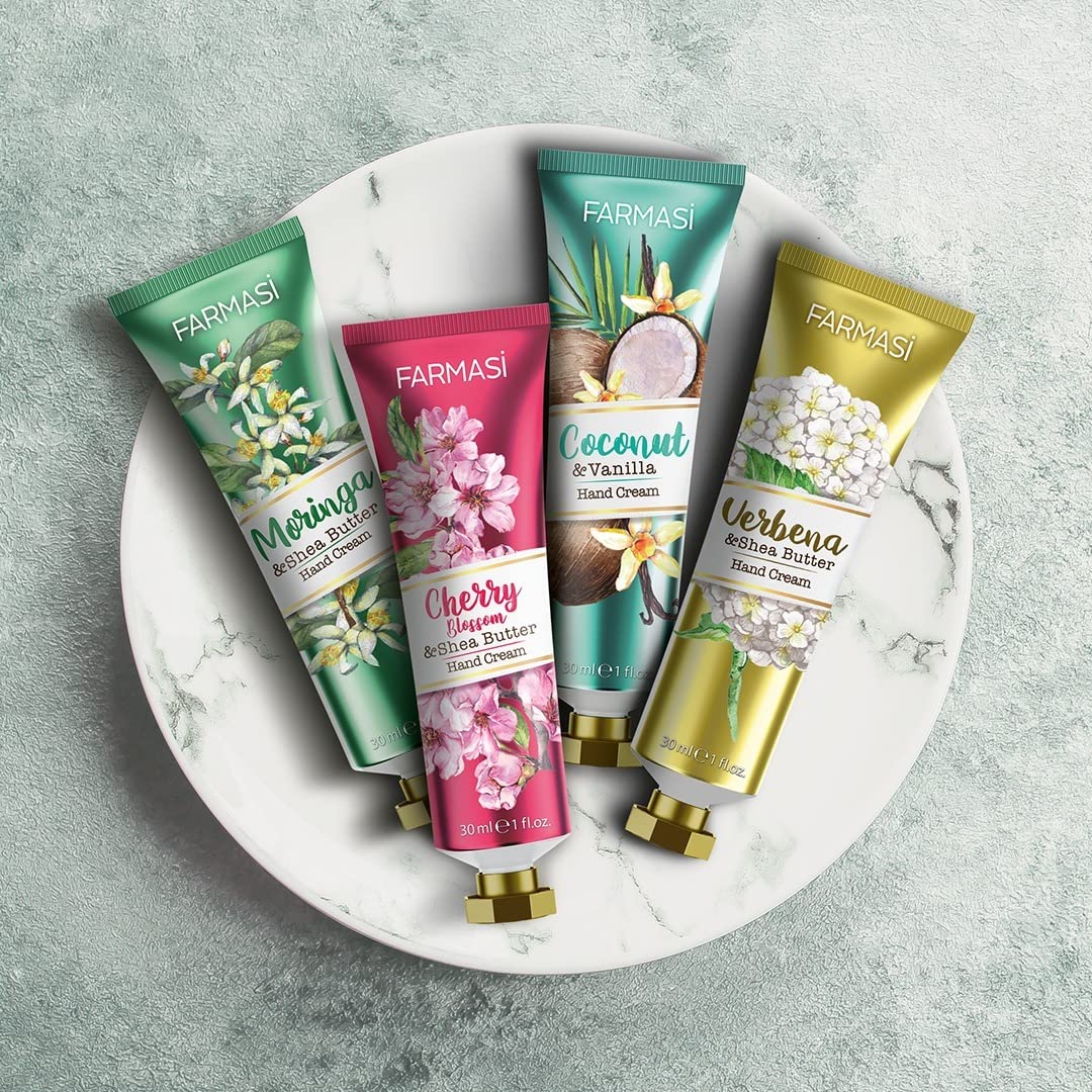 FARMASi Moringa Shea fragrance hand cream nourishes skin all day.