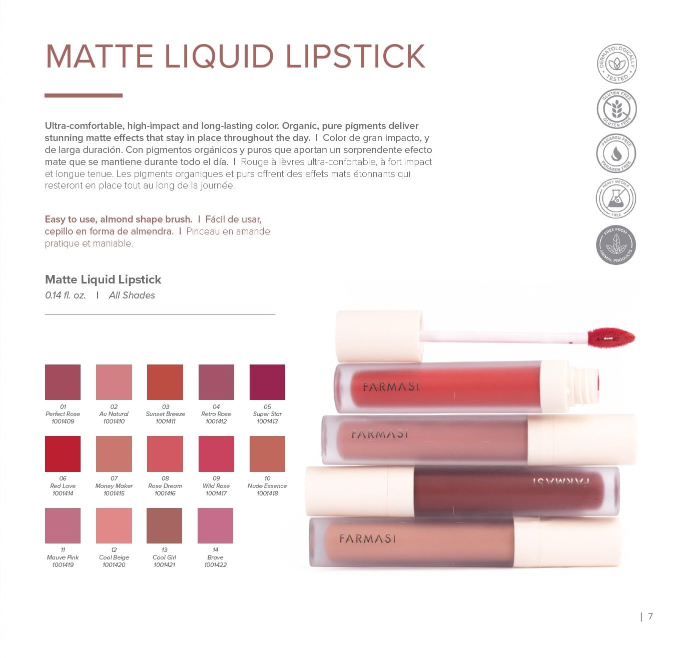 FARMASi Cool Beige on lips under daylight for everyday beauty routine.
