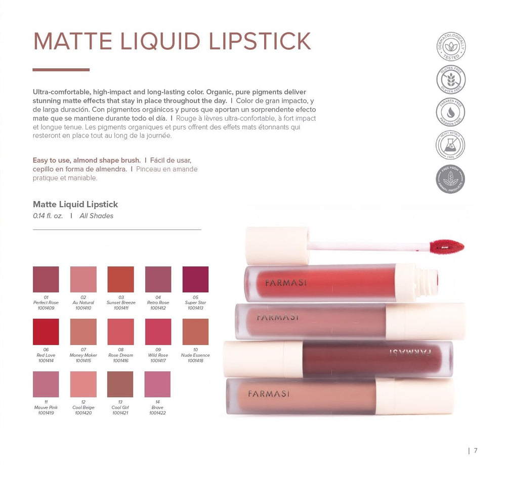 FARMASi Cool Beige on lips under daylight for everyday beauty routine.