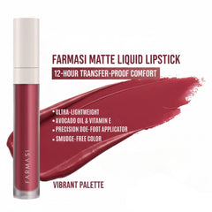 FARMASi transfer-proof-matte-lipstick keeps color in place.