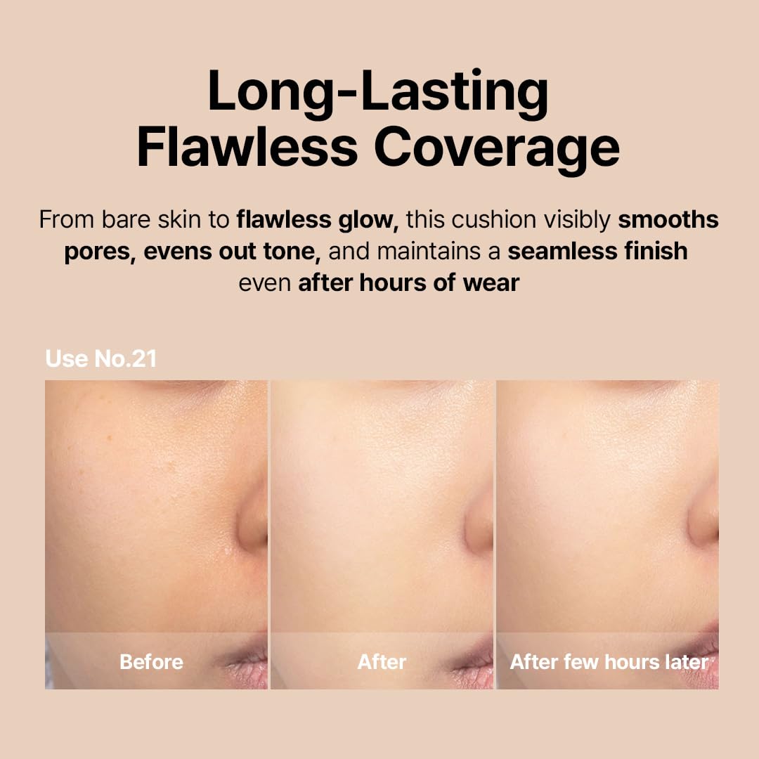 Swatch on skin shows Farmstay Black Snail & Peptide 9 Perfect Cushion natural finish.