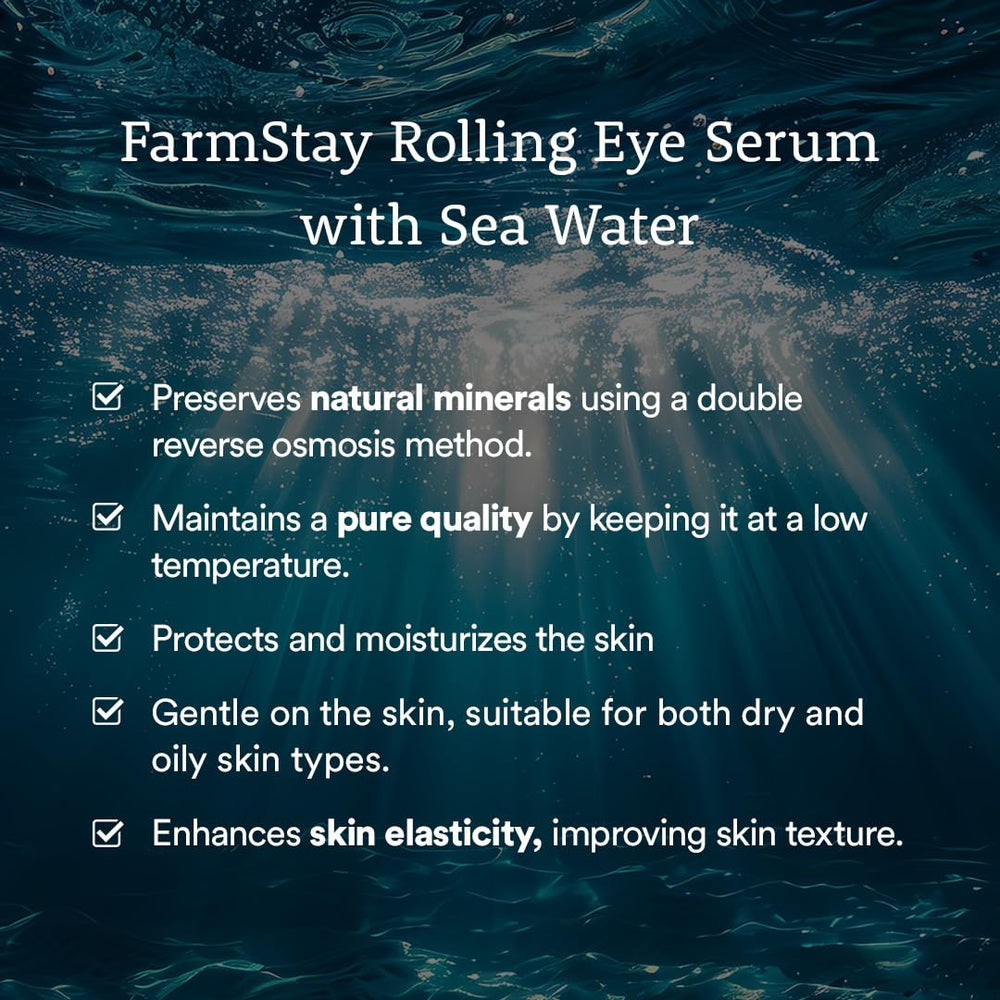 Farmstay Deep Ocean Water minerals visual for mineral-rich hydration.