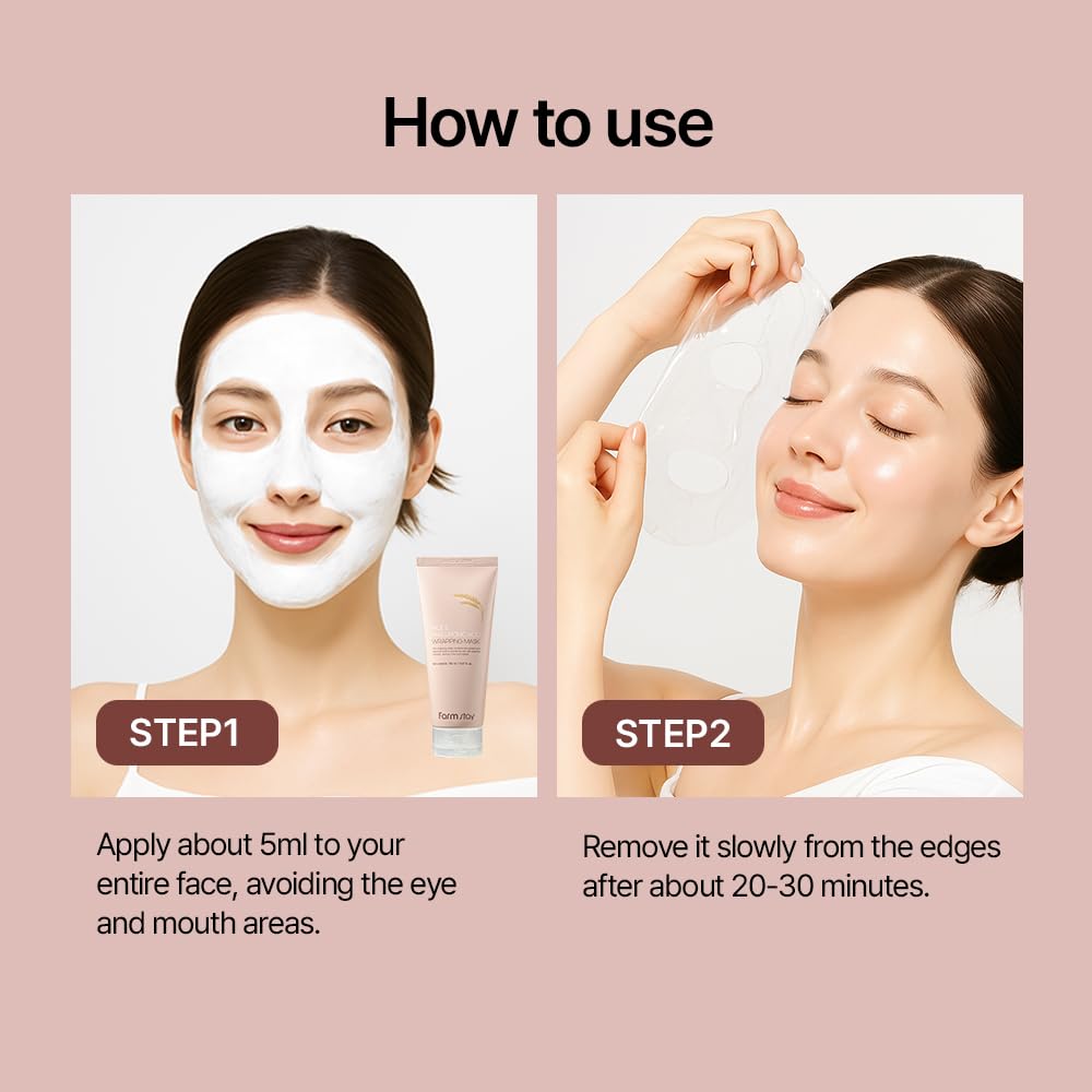 FARMSTAY peel-off removes to reveal hydrated, glowing skin.