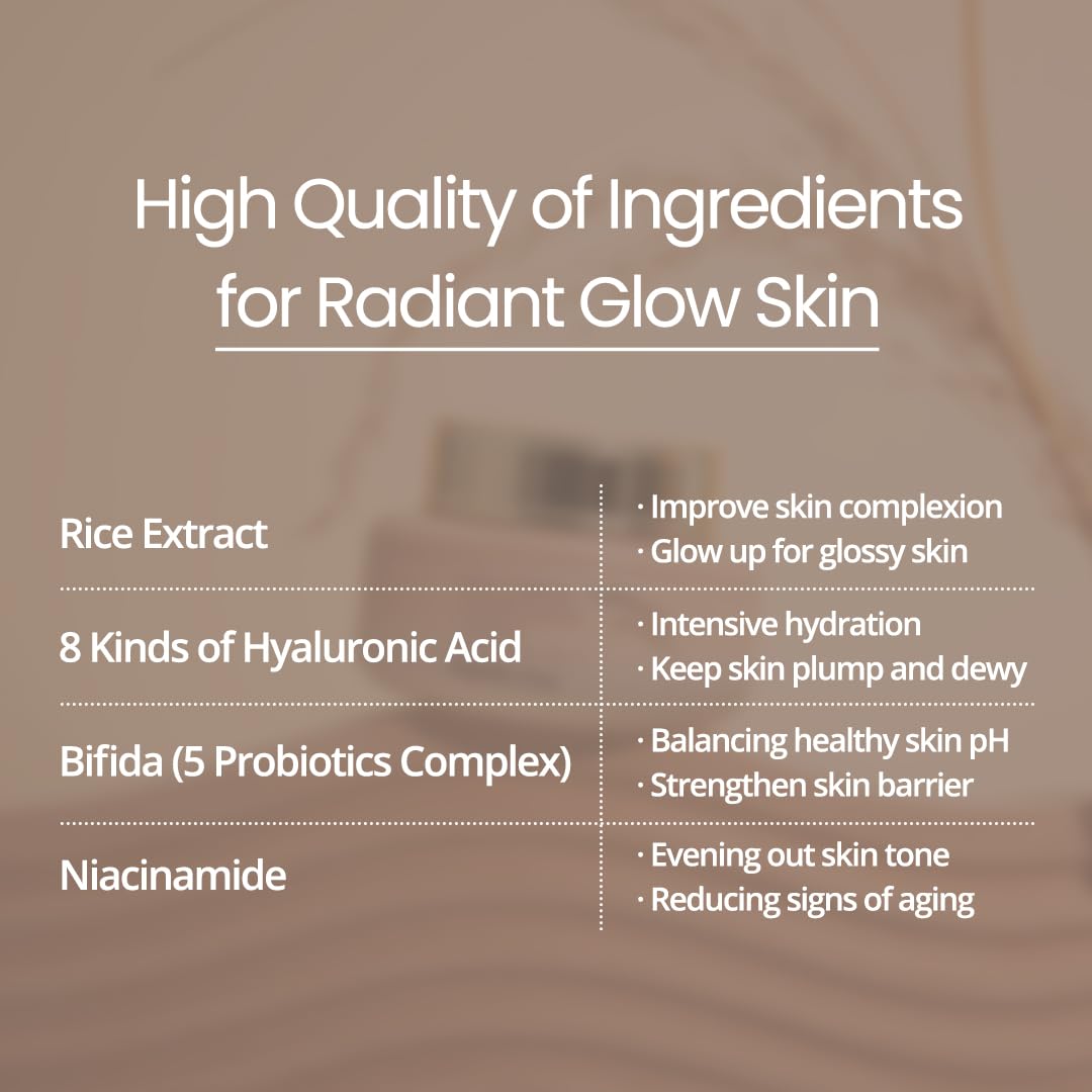 FARMSTAY Rice & Bifida Complexion Cream skin glow close-up