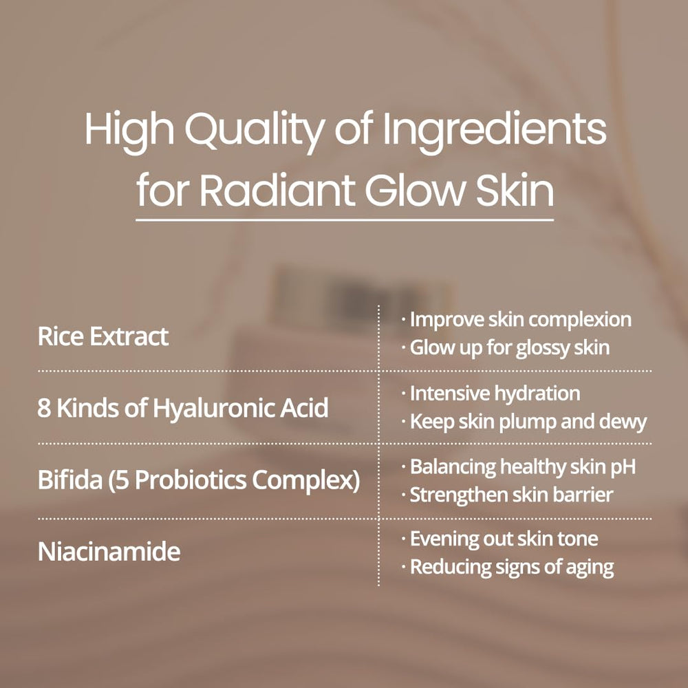 FARMSTAY Rice & Bifida Complexion Cream skin glow close-up