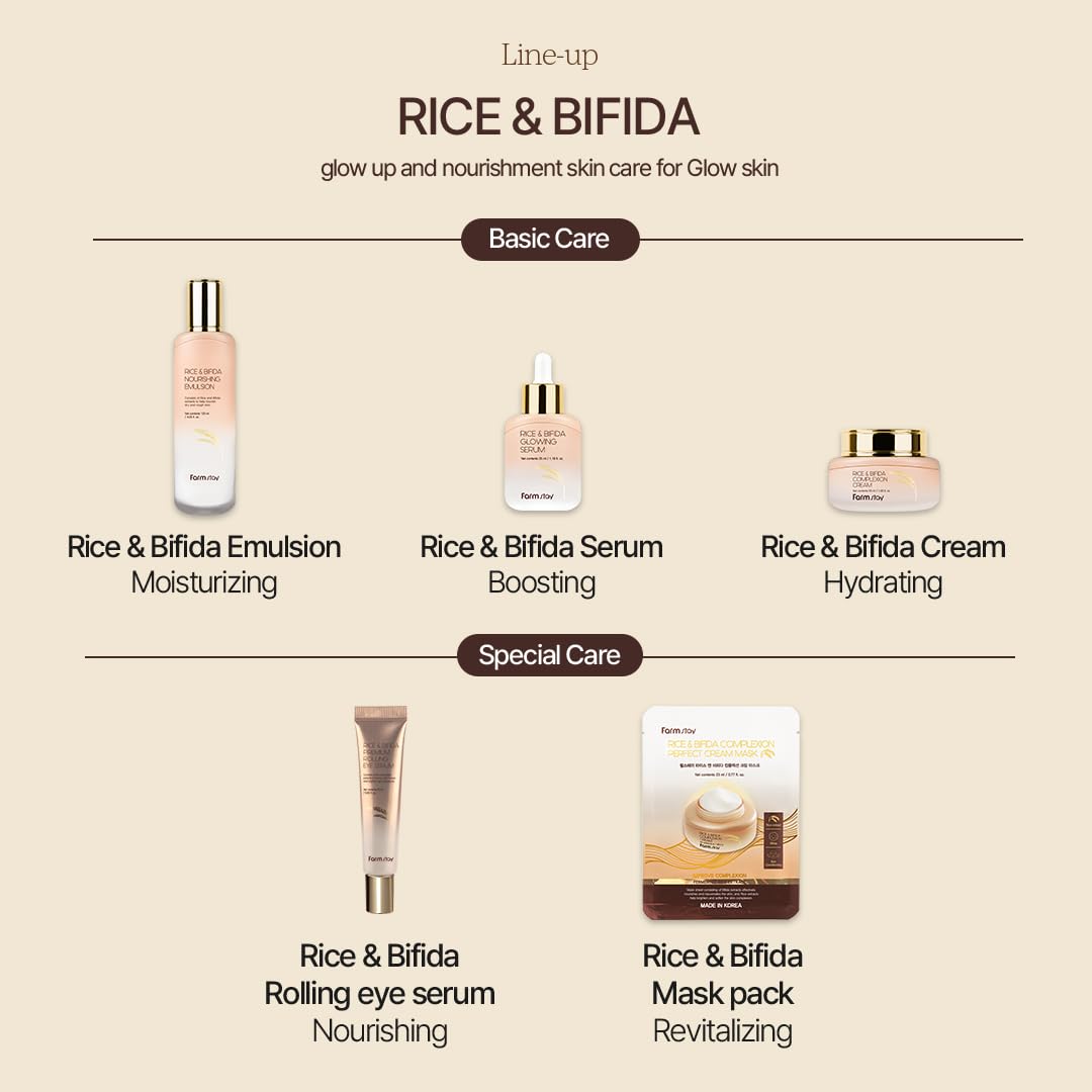 FARMSTAY Rice & Bifida Complexion Cream barrier support on clean skin