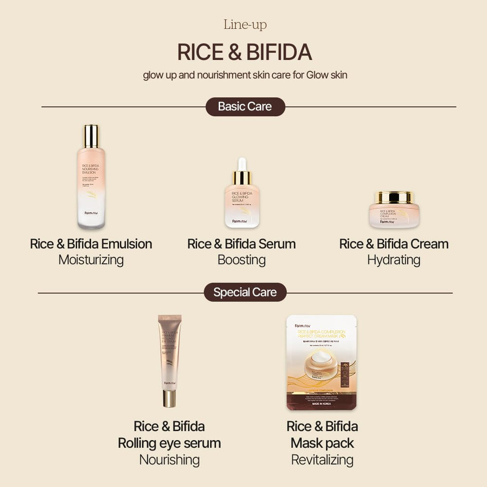 FARMSTAY Rice & Bifida Complexion Cream barrier support on clean skin