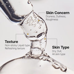 Farmstay texture close-up shows lightweight, non-greasy feel on skin.