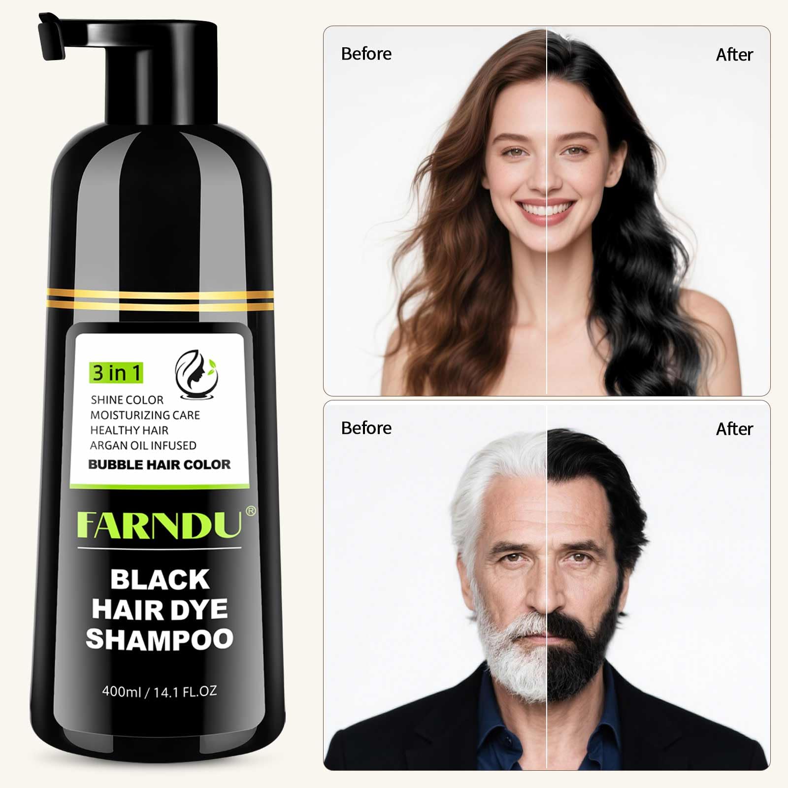 Farndu plant-based formula with argan and olive oils for moisture and shine