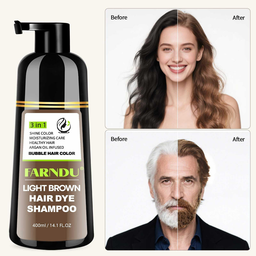 Farndu shampoo close-up ingredients highlighting plant-based formula for color