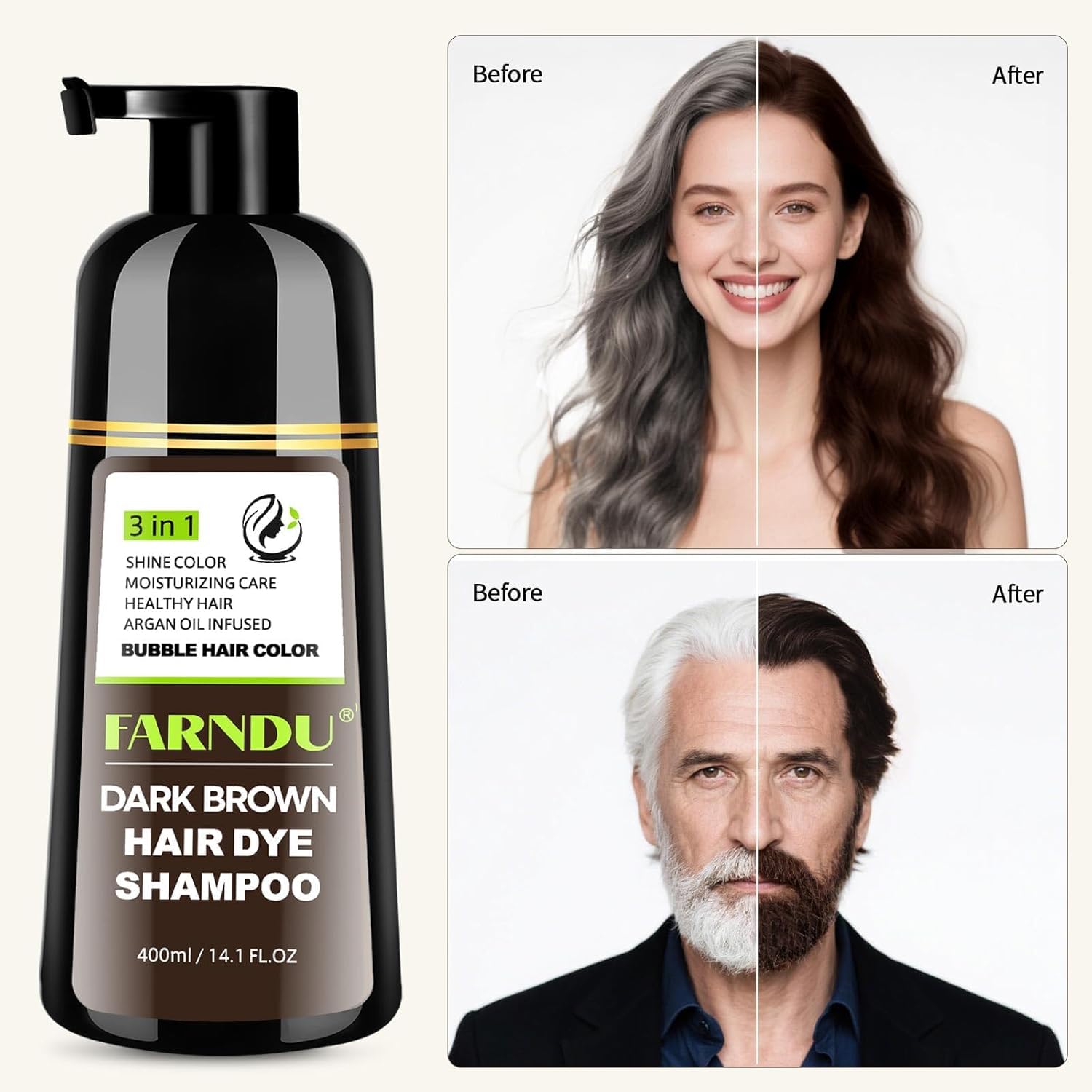 Farndu plant-based formula with argan and olive oils for moisturized color