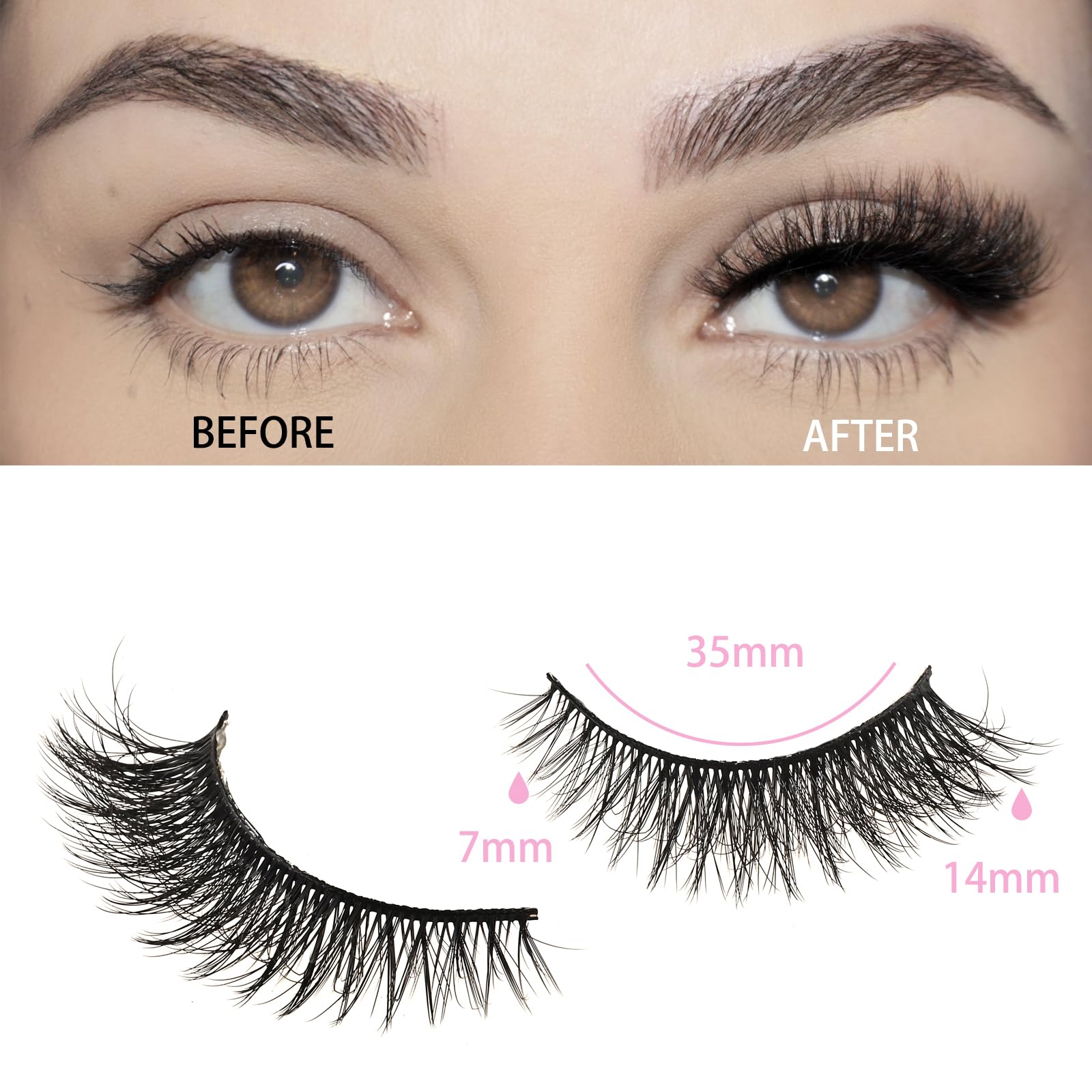 Farred cat eye lashes short natural 2: wispy fibers for subtle drama.