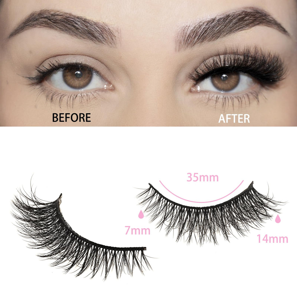 Farred cat eye lashes short natural 2: wispy fibers for subtle drama.