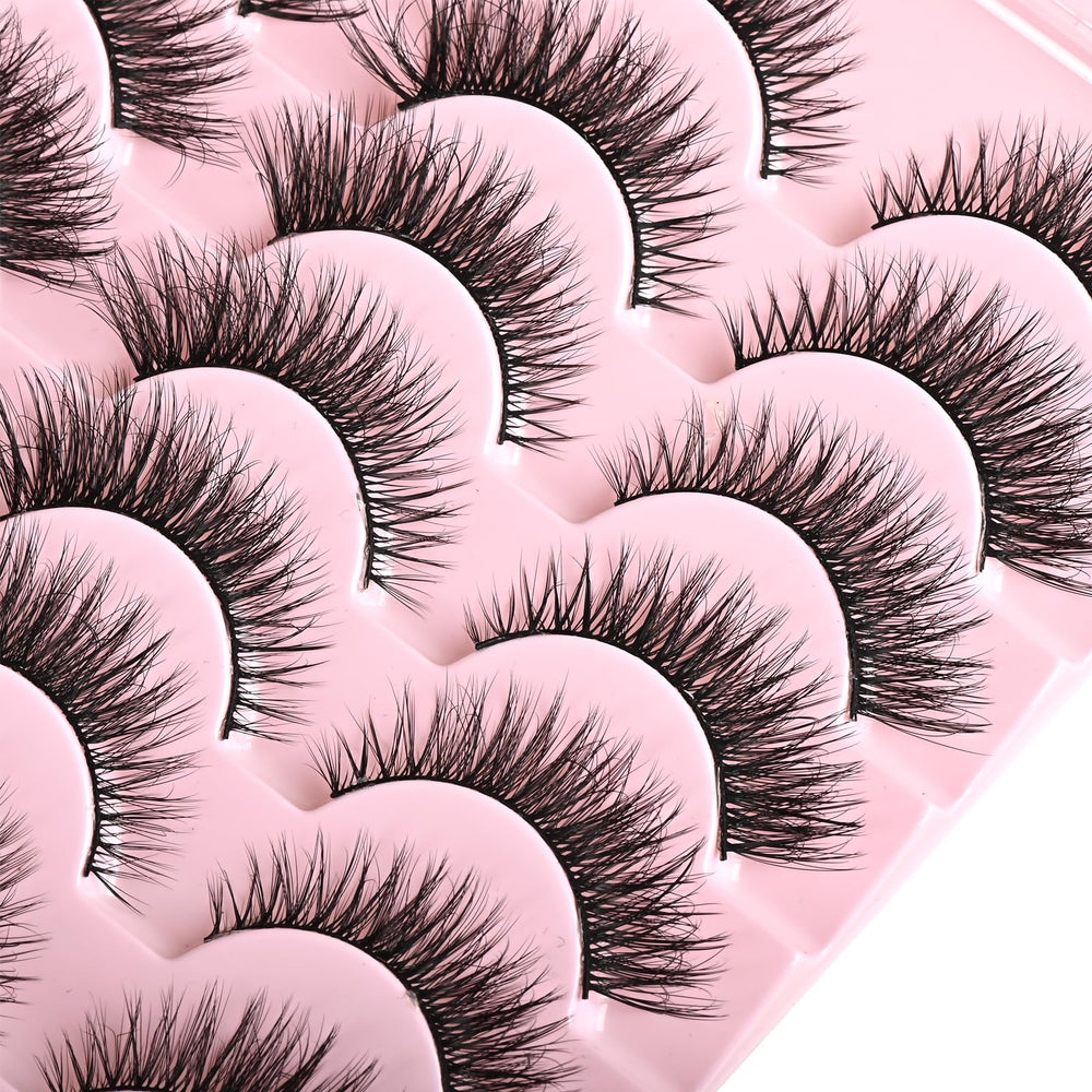 Farred cat eye lashes short natural 3: curled look enhances eye shape.