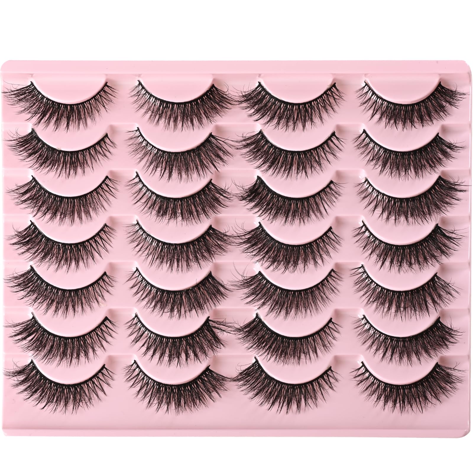 Farred cat eye lashes short natural 4: mink-like texture for soft comfort.
