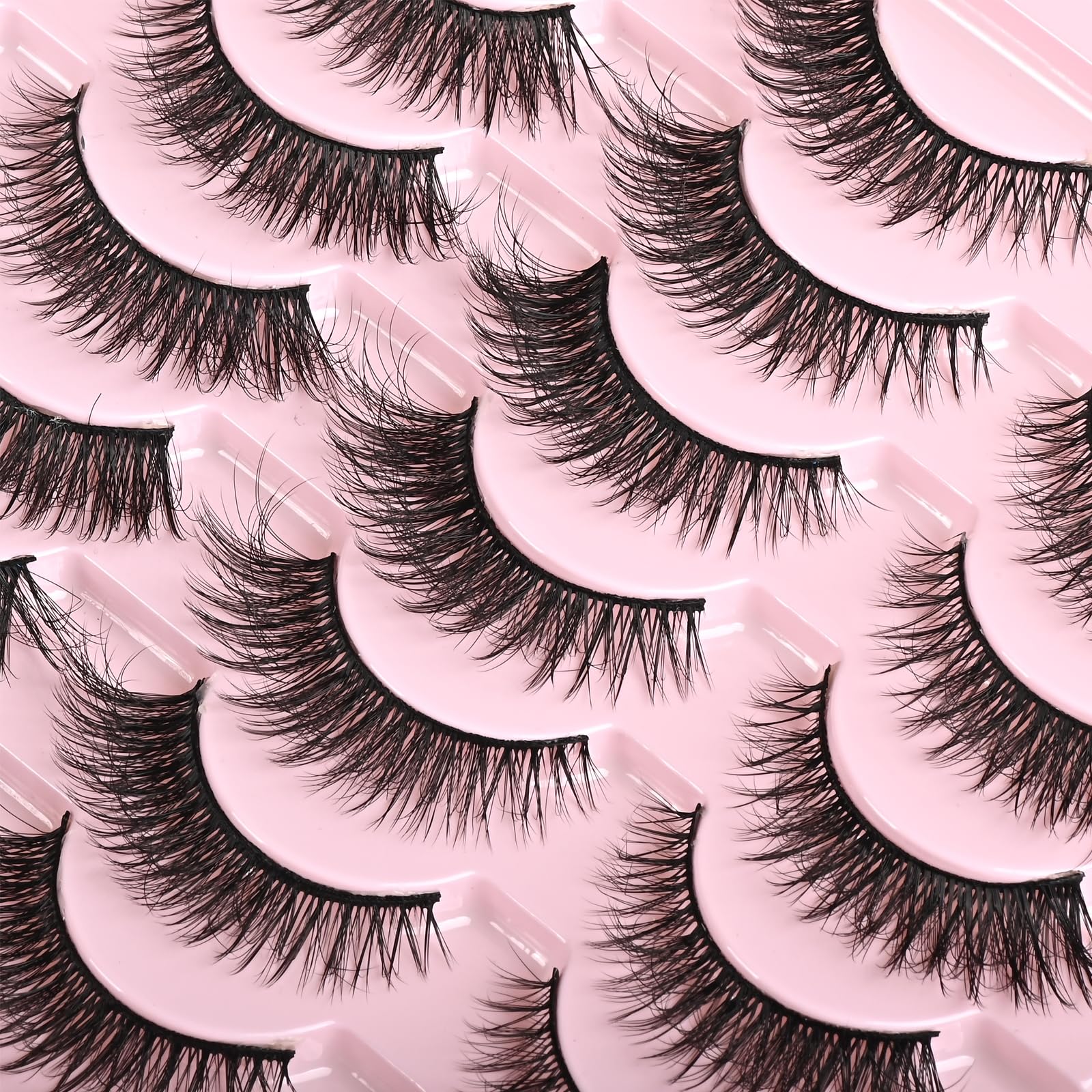 Farred cat eye lashes short natural 5: versatile for day and night makeup.