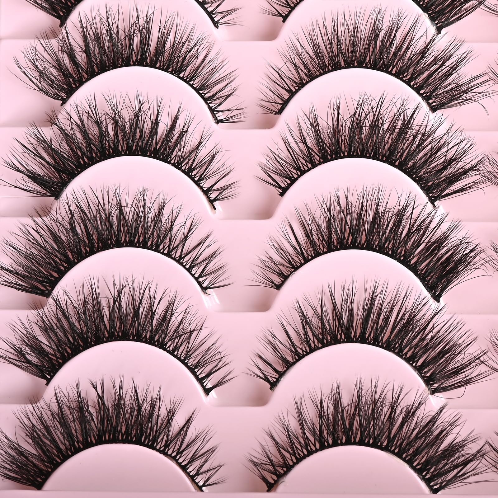 Farred cat eye lashes short natural 7: flared design brightens outer corners.