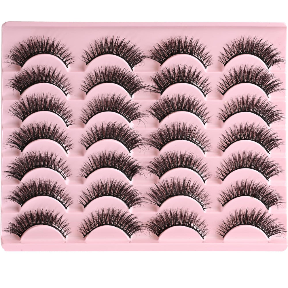 Farred cat eye lashes short natural 8: reusable faux mink lashes for daily wear.