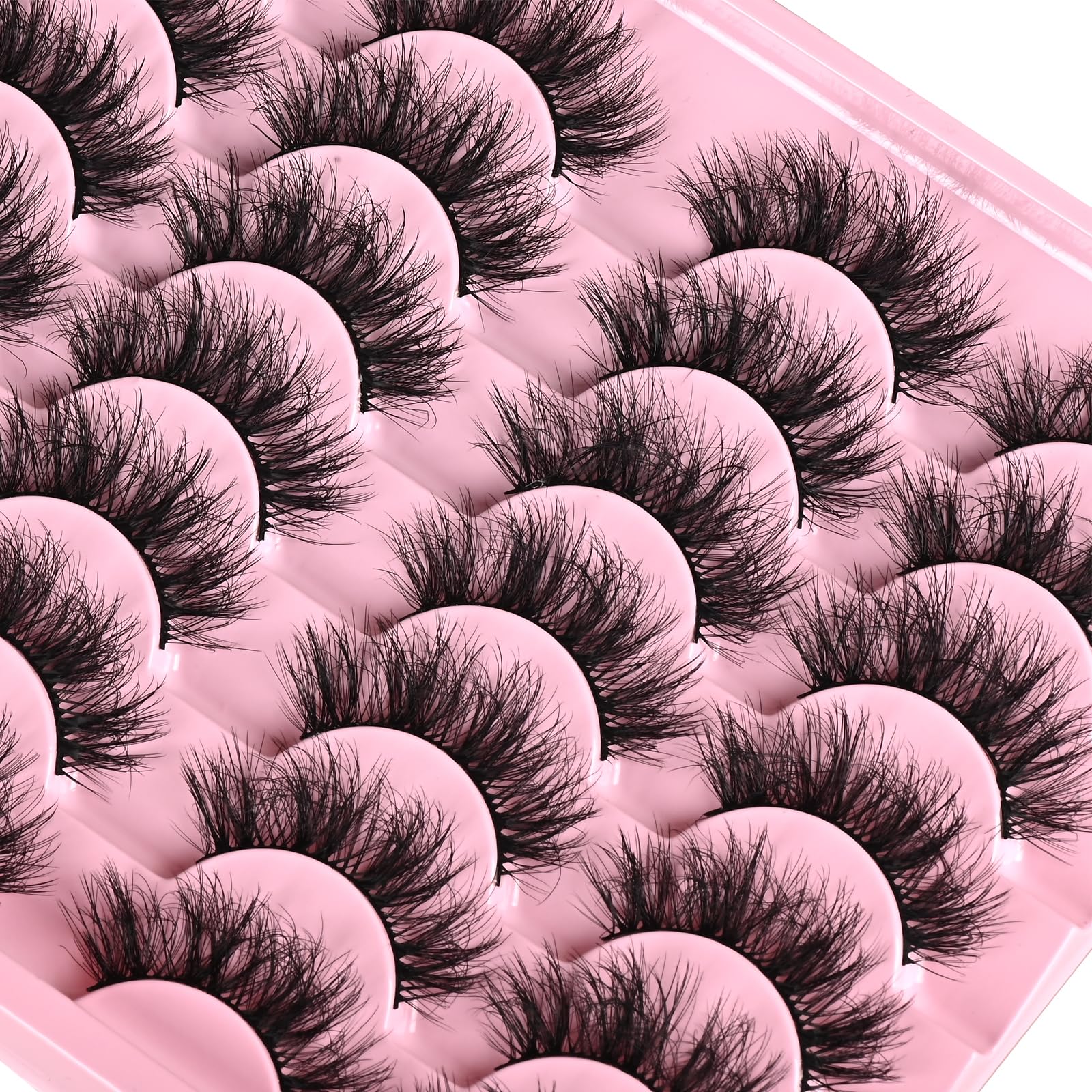FARRED mink-equivalent lashes with slim cotton band for comfort.