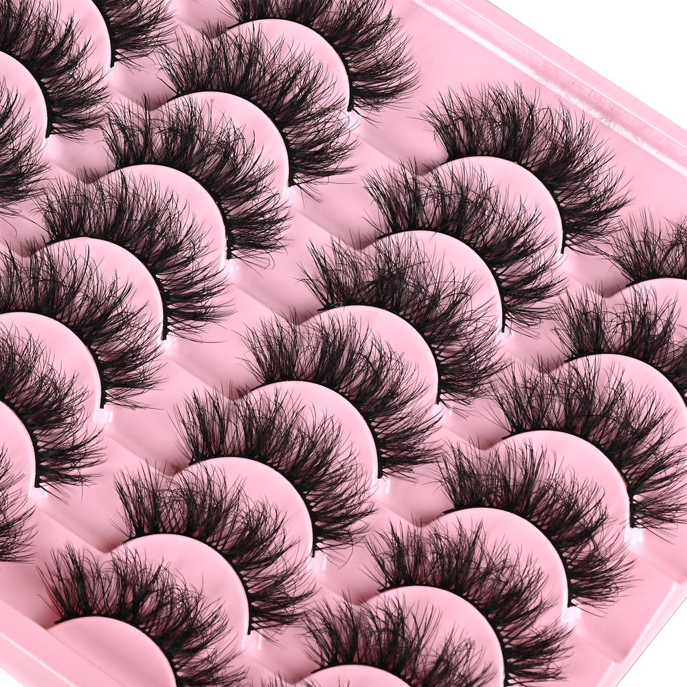 FARRED mink-equivalent lashes with slim cotton band for comfort.