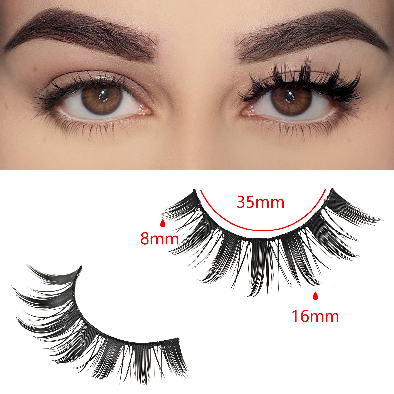 FARRED Manga Lashes spiky set highlights dramatic, doll-eyed anime style.