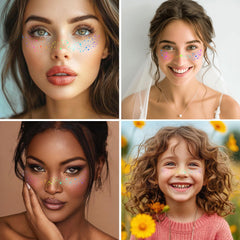 FASBET holographic freckle stickers set 04 blends with skin tone for subtle glow