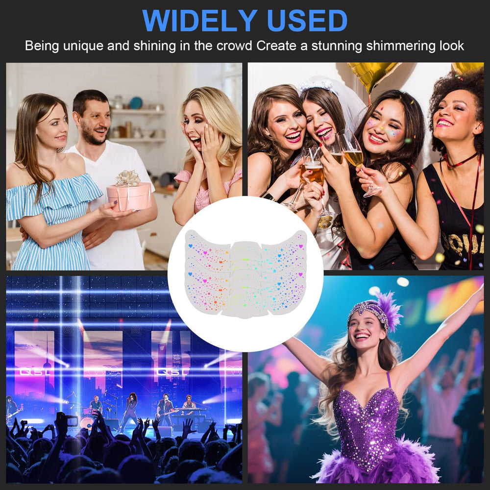 FASBET holographic freckle stickers set 07 perfect for Mardi Gras and rave outfits