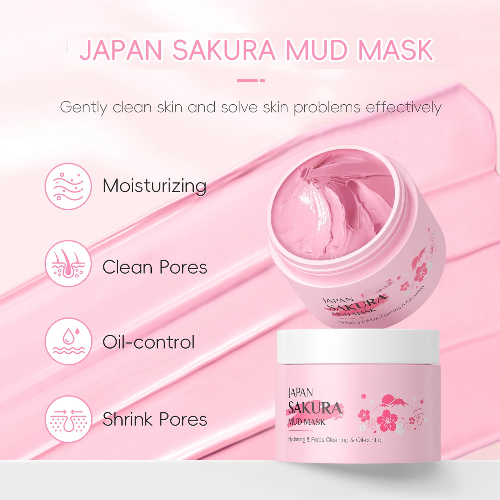 Fashion Base Sakura Mud Mask 50g purifies pores and nurtures skin