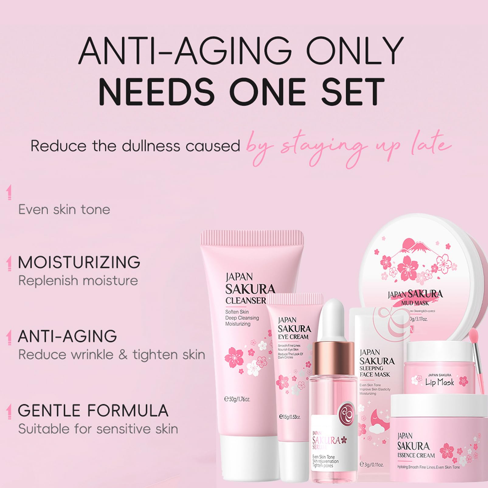 Fashion Base Sakura Serum 17ml hydrates and helps brighten skin texture