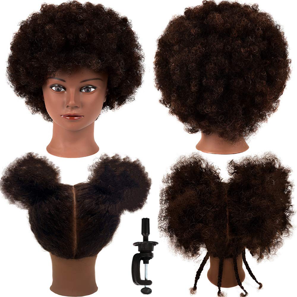 Fashion Color Care afro mannequin head showcases authentic texture during training