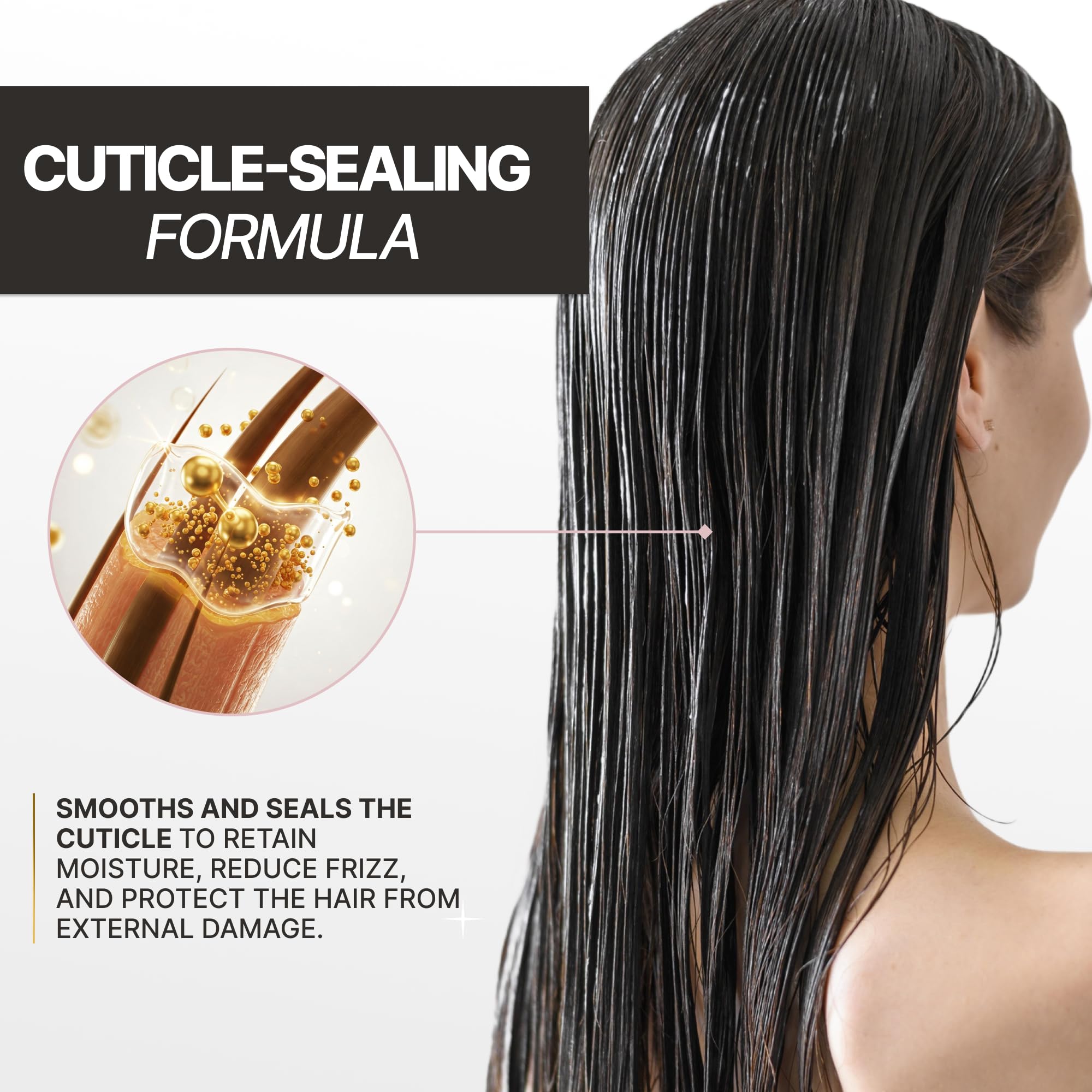 Fashion Gold Shampoo texture detail illustrating hydration and slip