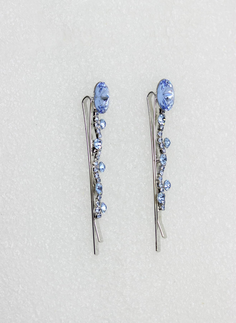 Faship light blue crystals catch ambient light for soft shimmer