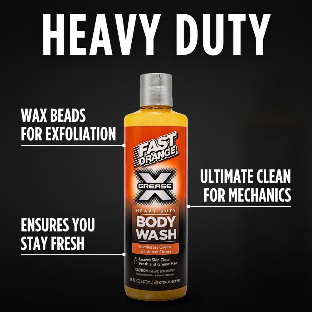 Fast Orange Grease X Body Wash wax beads close up for exfoliation focus